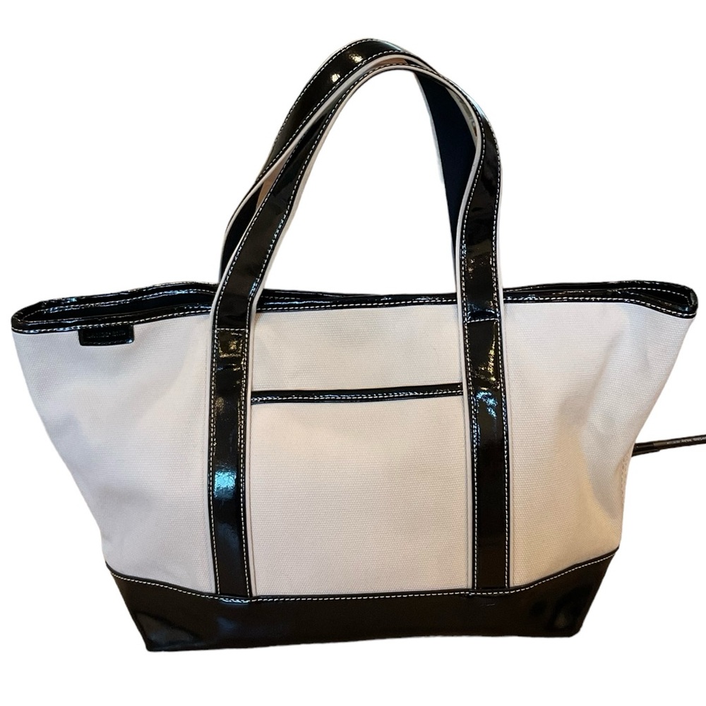 Lands’End canvas and patent tote